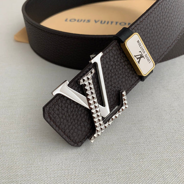 LV 25S BELT 38 MM IN DARK BROWN CALFSKIN 593213