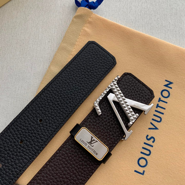 LV 25S BELT 38 MM IN DARK BROWN CALFSKIN 593213