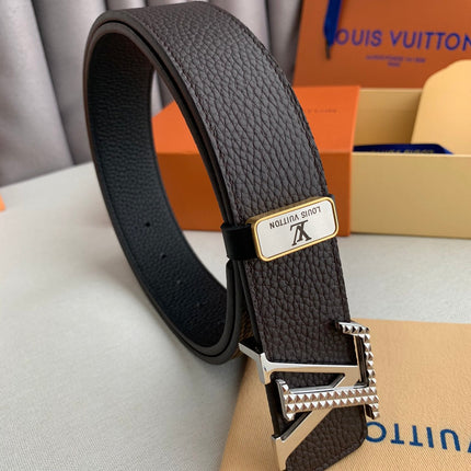 LV 25S BELT 38 MM IN DARK BROWN CALFSKIN 593213