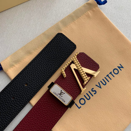LV 25S BELT 38 MM IN DARK RED CALFSKIN 593214