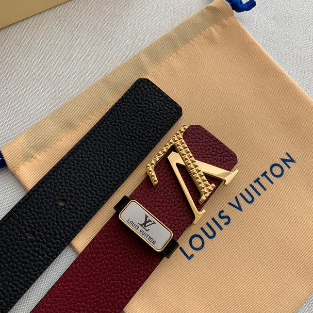 LV 25S BELT 38 MM IN DARK RED CALFSKIN 593214