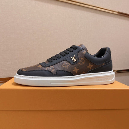 LV TRAINER IN BLACK MIX CHOCOLATE BROWN CALFSKIN