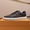 LV TRAINER IN BLACK MIX CHOCOLATE BROWN CALFSKIN