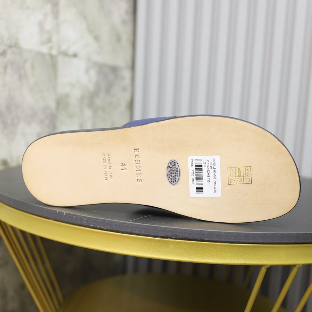 HM IZMIR SANDAL TANGERINE AND PALE GRAY CALFSKIN