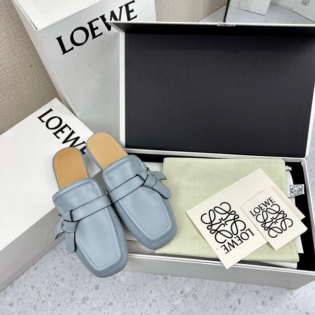 LW GATE BELTED MULE STONE CALFSKIN