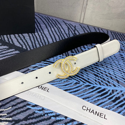 CC BELT 30 MM IN WHITE CALFSKIN 615098