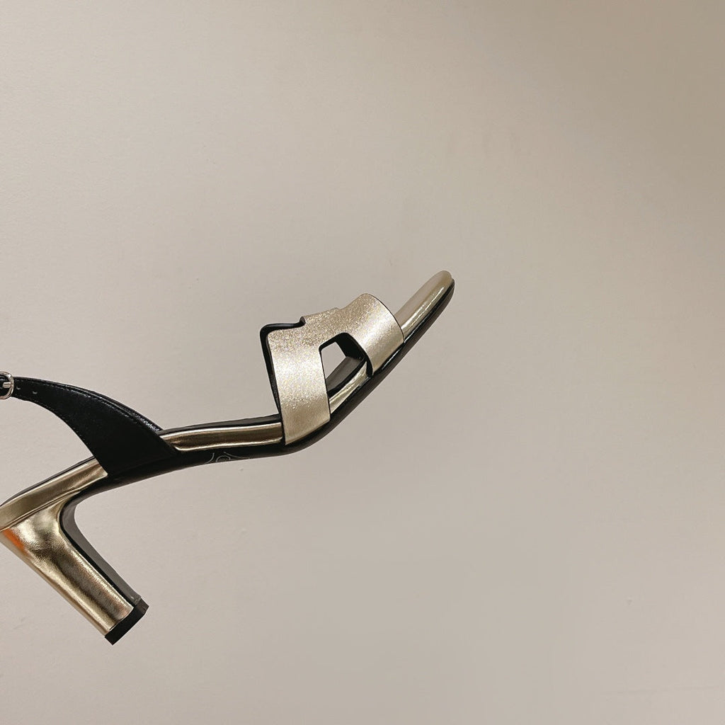HOLY 75 SANDAL IN OLD GOLD CALFSKIN