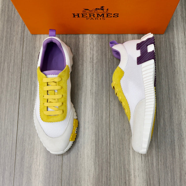 HM BOUNCING SNEAKER CLOUD AND YELLOW BREATHABLE FABRIC
