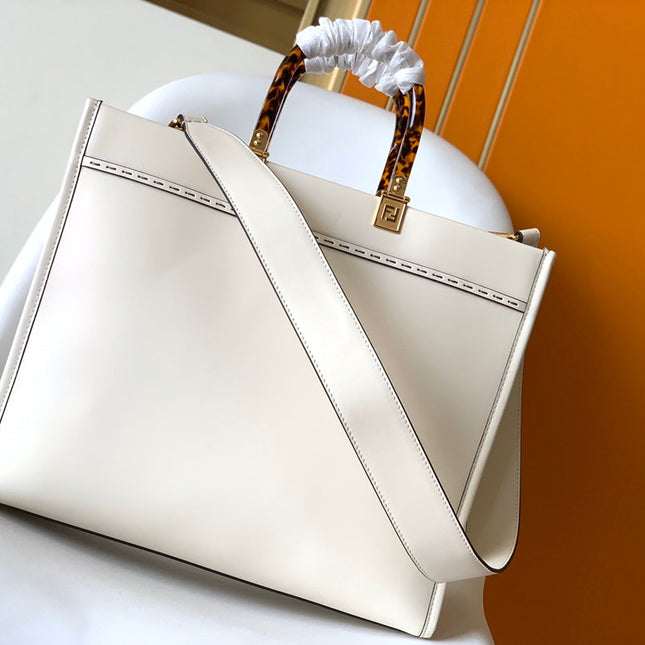 Fend Sunshine Medium Bag 35 White Leather