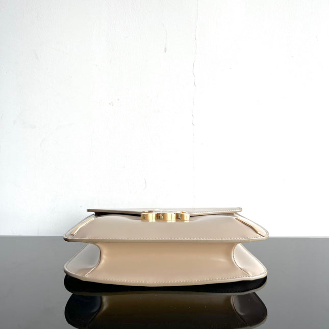 BESACE TRIPHOME 24 BEIGE CREAM GLOSSY CALFSKIN