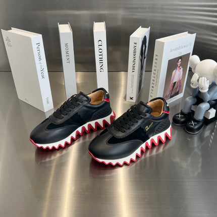 LOUBISHARK SNEAKERS IN BLACK CALFSKIN AND MESH