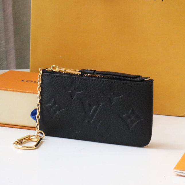 LV 25S CARD HOLDER RECTO VERSO 12 IN BLACK MONOGRAM EMPREINTE EMBOSSED CALFSKIN
