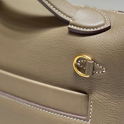 MINI 24/24 21CM IN TOGO ETOUPE EVERCOLOR CALFSKIN GOLD KELLY BUCKLE