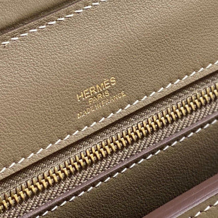 MINI 24/24 21CM IN TOGO ETOUPE EVERCOLOR CALFSKIN GOLD KELLY BUCKLE