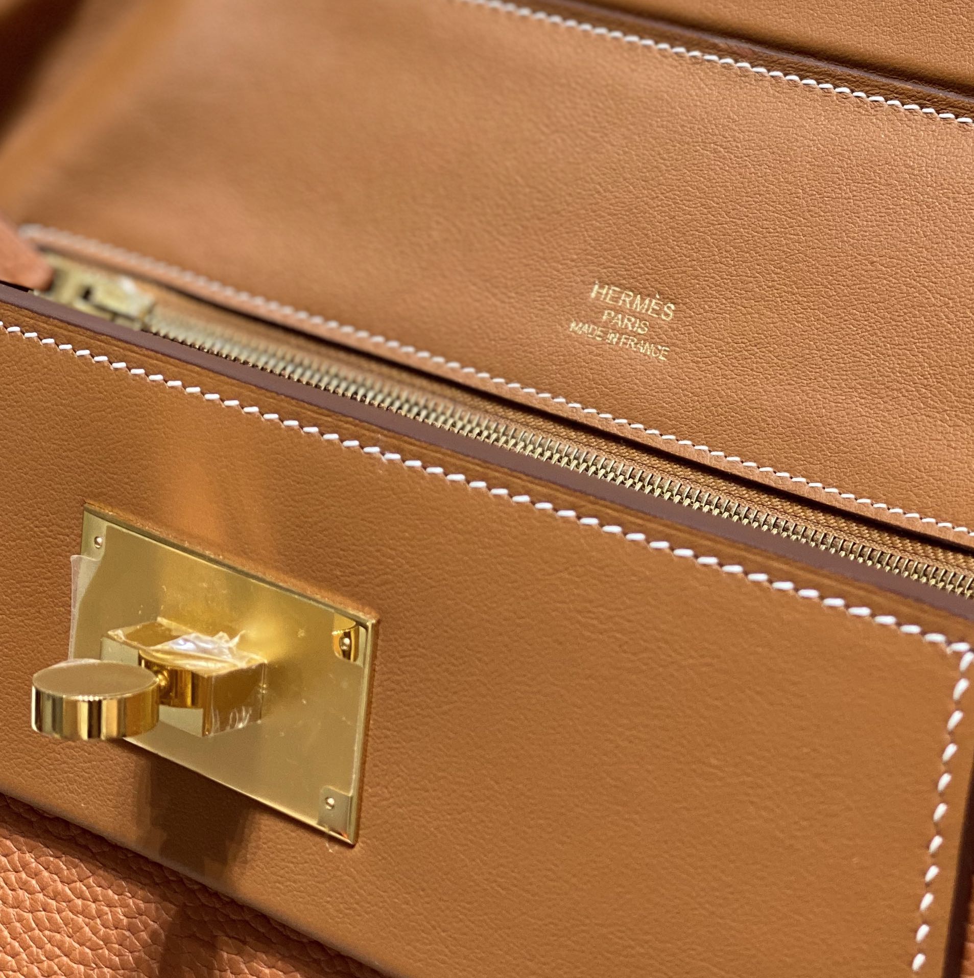 HM 26S 24/24 29CM IN ORANGE EVERCOLOR CALFSKIN GOLD KELLY BUCKLE
