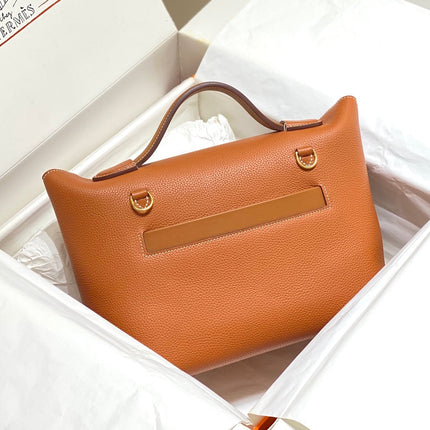 MINI 24/24 29CM IN ORANGE MINIMUM EVERCOLOR CALFSKIN GOLD KELLY BUCKLE