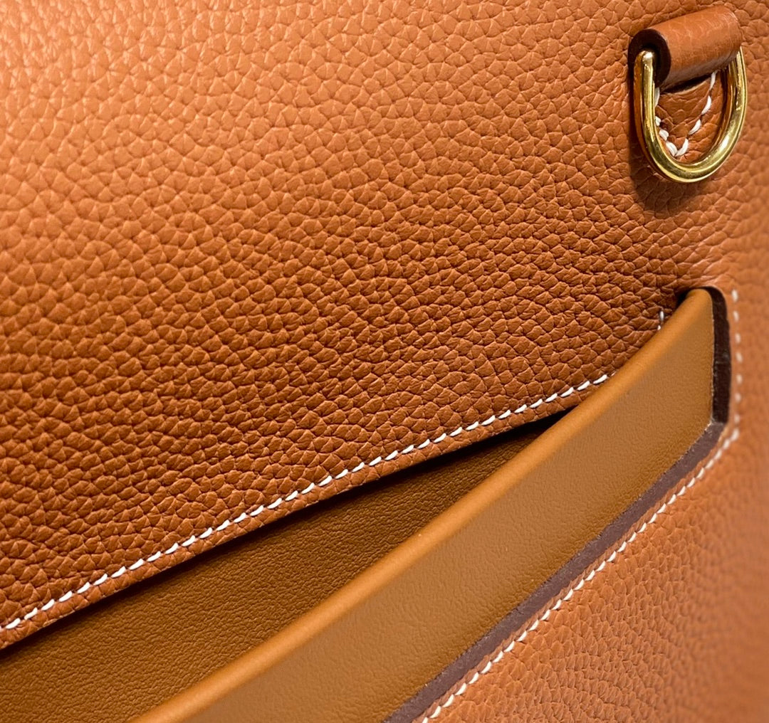 HM 26S 24/24 29MM IN ORANGE EVERCOLOR CALFSKIN GOLD KELLY BUCKLE