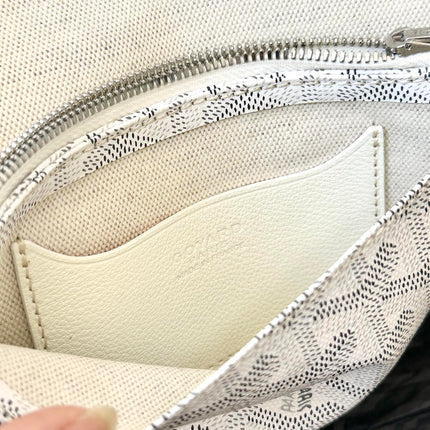 PLUMET POCKET WALLET 20 IN WHITE GOYARDINE CANVAS AND LAMBSKIN TRIM