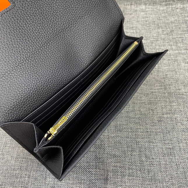 HM CLUTCH CONSTANCE 22 BLACK CALFSKIN GOLD HARDWARE