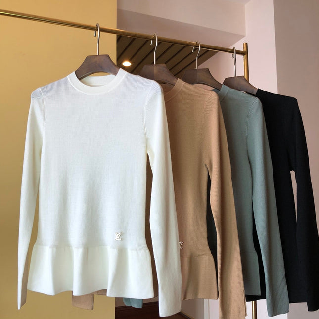 LV 25S CREW NECK RUFFLE PULLOVER 0081