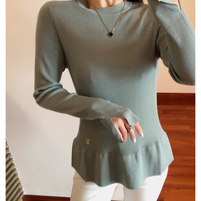 LV 25S CREW NECK RUFFLE PULLOVER 0083