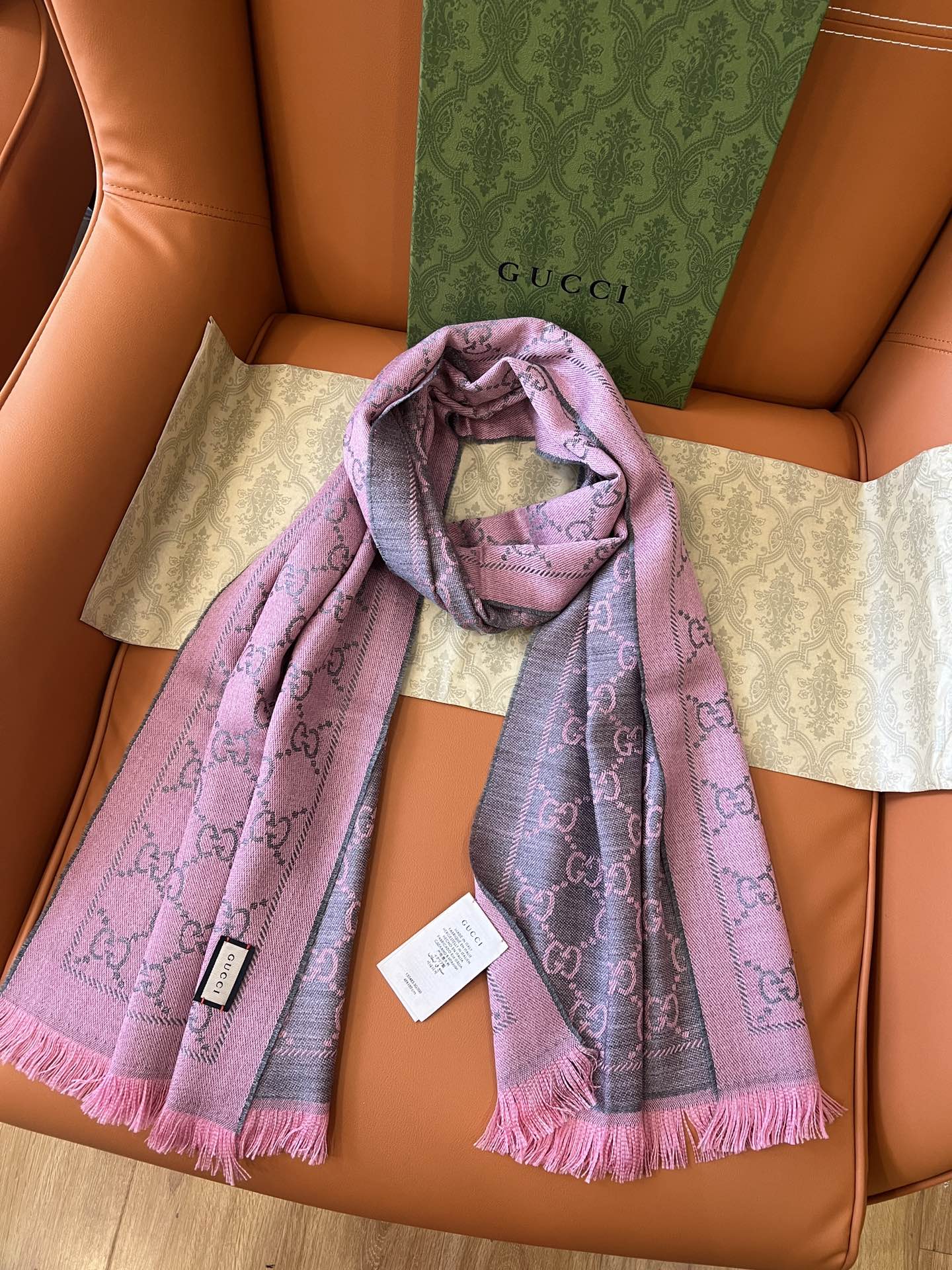 GUCCI 25S SCARF 180 IN WOOL 644860