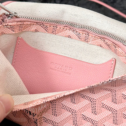 PLUMET POCKET WALLET 20 IN PINK GOYARDINE CANVAS AND LAMBSKIN TRIM