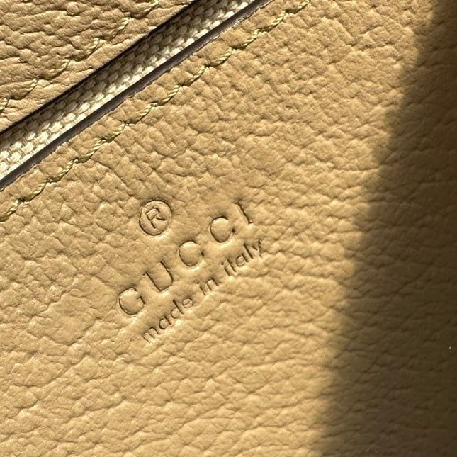 OPHIDIA GG SMALL 25 HANDBAG BEIGE AND WHITE SUPREME CANVAS