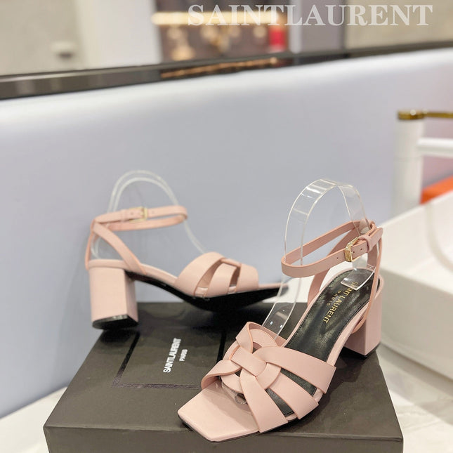 SL TRIBUTE SANDAL PASTEL PINK CALFSKIN