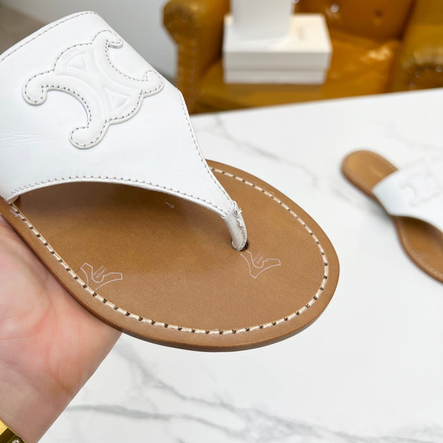 THONG MULE IN WHITE CALFSKIN