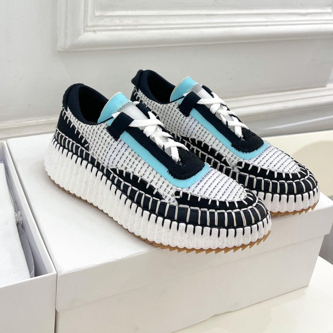 NAMA SNEAKER IN BLACK MIX COLORFUL SPECIAL FABRIC