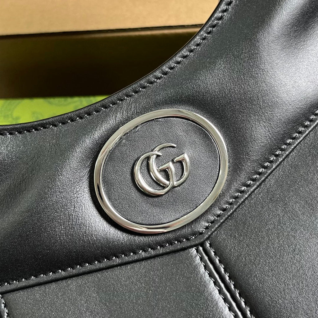 GG SMALL 28 TOTE BAG IN BLACK CALFSKIN