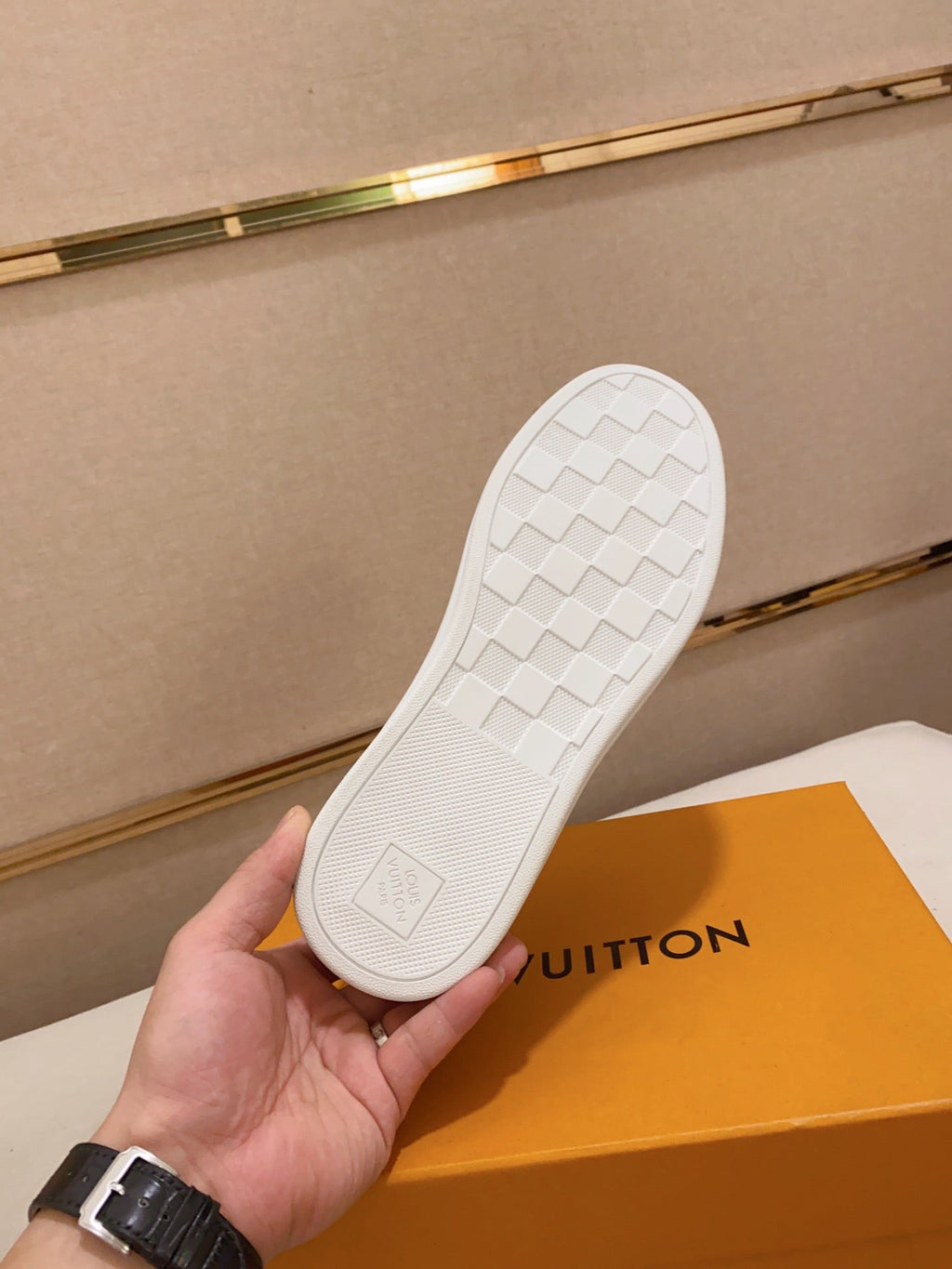 LV LOAFER IN WHITE DAMIER SHEEPSKIN