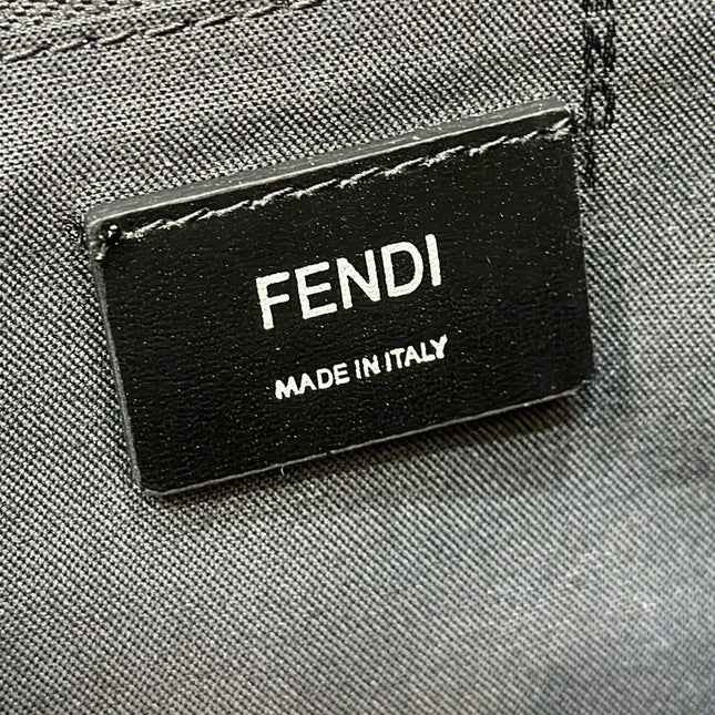 FENDI STRIKE 41 MEDIUM FF MIDNIGHT BLUE JACQUARD FABRIC BACKPACK