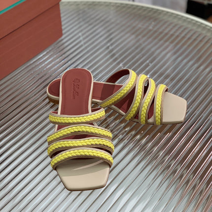 LP SPRIGHTLY CHARMS FLAT SANDAL LEMON CALFSKIN