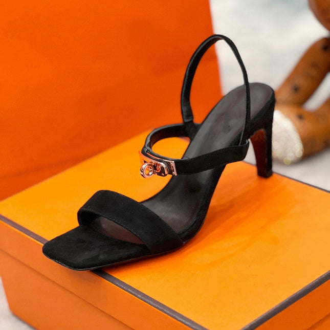 Glamour 75 Sandal Black Suede