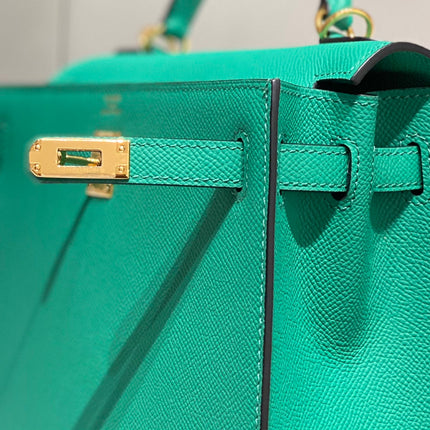 KELLY 25CM IN VERT VERTIGO EPSOM CALFSKIN GOLD HARDWARE
