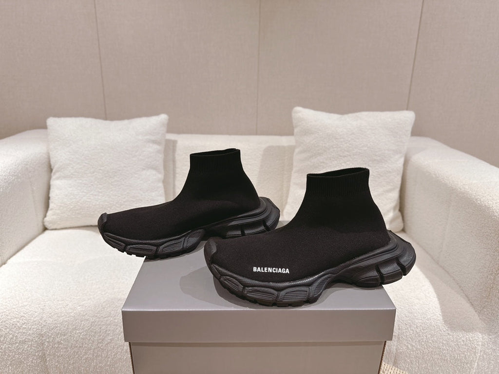 BALENCIAGA 25S SPEED TRAINER SNEAKERS 55 MM IN BLACK KNIT STYLE 2