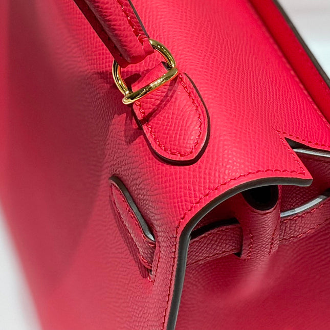 KELLY 28CM IN ROSE TYRIEN SWIFT CALFSKIN GOLD HARDWARE