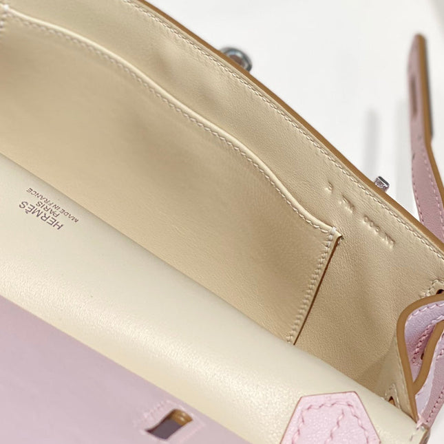 HM JYPSIERE SHOULDER BAG 23 IN BABY PINK CALFSKIN
