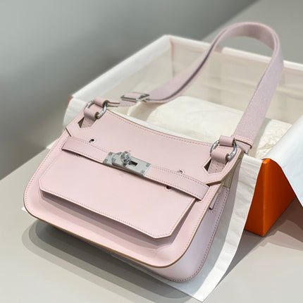 HM JYPSIERE SHOULDER BAG 23 IN BABY PINK CALFSKIN