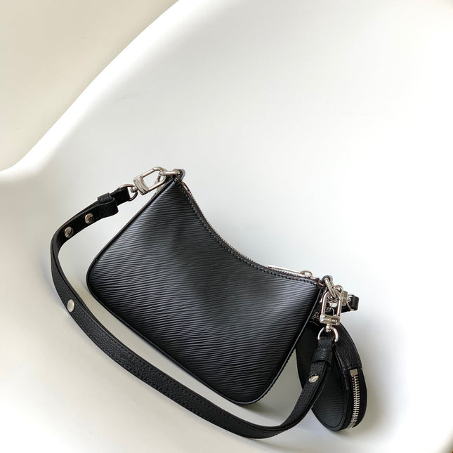 MARELLINI 19 BLACK EPI GRAINED LEATHER