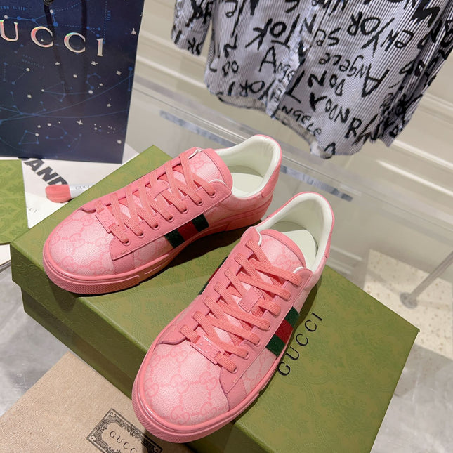 GG ACE GG SUPREME TRAINER BRIGHT PINK CALFSKIN