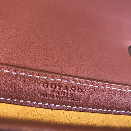 233 BAG 25 IN TAN CALFKIN AND BLACK GOYARDINE CANVAS