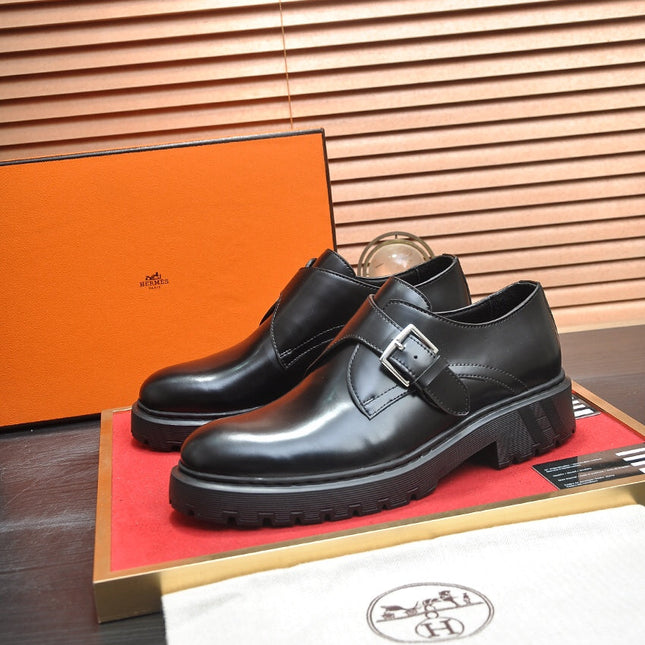 HM MONK STRAP GLOSSY BLACK CALFSKIN