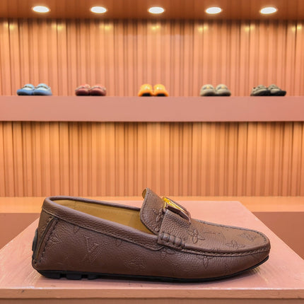LV LOAFER IN CHOCOLATE BROWN MONOGRAM CALFSKIN