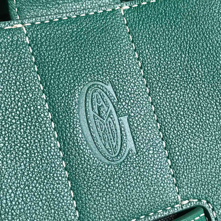 SAIGON SOUPLE BAG 34 IN GREEN GOYARDINE CANVAS AND CALFSKIN