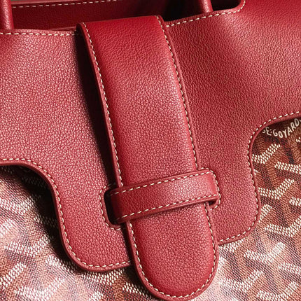 SAIGON SOUPLE BAG 34 IN PERSIAN RED GOYARDINE CANVAS AND CALFSKIN