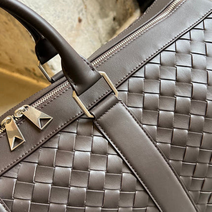 BV INTRECCIATO BAG 50 IN DARK BROWN CALFSKIN