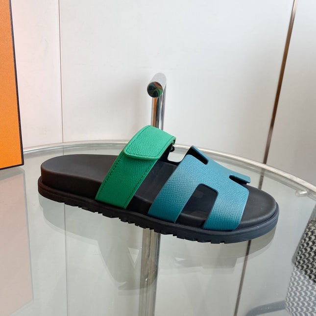 Chypre Sandal Tiffa with blue straps Leather